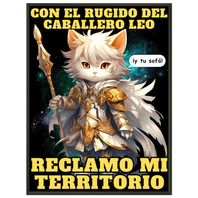 Póster Semibrillante de Gato con Marco Metal 