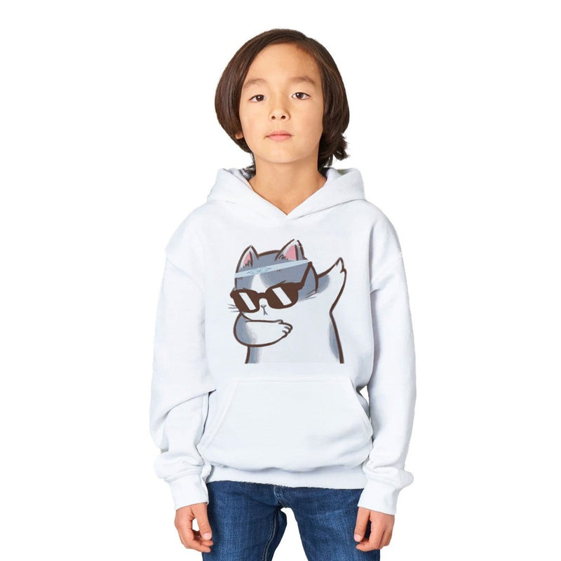 Sudadera con capucha júnior estampado de gato 