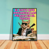 Póster Semibrillante de Gato con Marco Metal "Don Miau" Michilandia | La tienda online de los fans de gatos