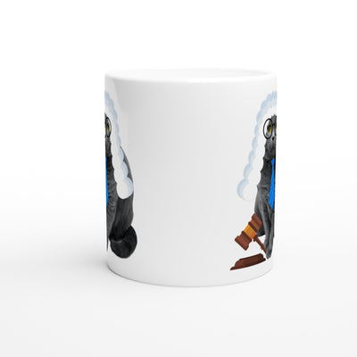 Taza Blanca con Impresión de Gato "Juez Miau" Michilandia | La tienda online de los fans de gatos