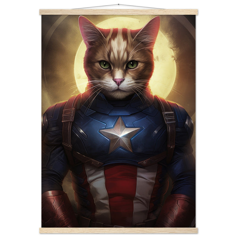 Póster semibrillante de gato con colgador "Colores de Heroísmo" Gelato