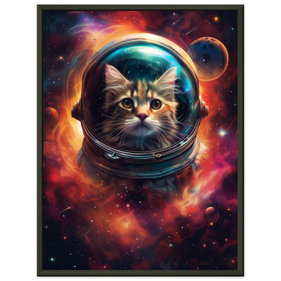 Póster Semibrillante de Gato con Marco Metal 