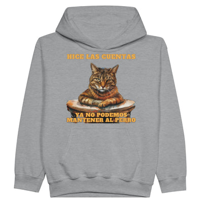 Sudadera con capucha júnior estampado de gato "Economista Felino" Michilandia | La tienda online de los fans de gatos