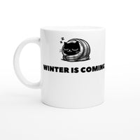 Taza Blanca con Impresión de Gato "Invierno Felino" Michilandia | La tienda online de los fans de gatos