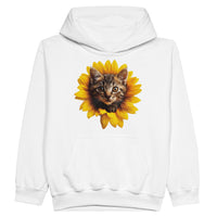 Sudadera con capucha júnior estampado de gato "Miau Solar" Michilandia