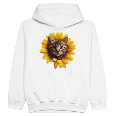 Sudadera con capucha júnior estampado de gato 