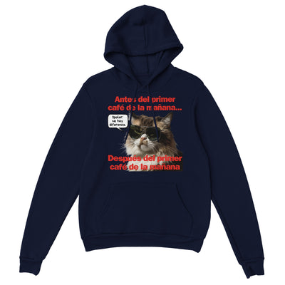 Sudadera con Capucha Unisex Estampado de Gato "Amanecer Grumpy" Michilandia | La tienda online de los fans de gatos