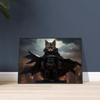 Póster semibrillante de gato con marco metal 