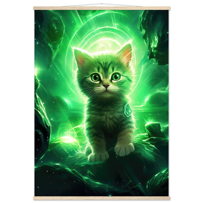 Póster semibrillante de gato con colgador 