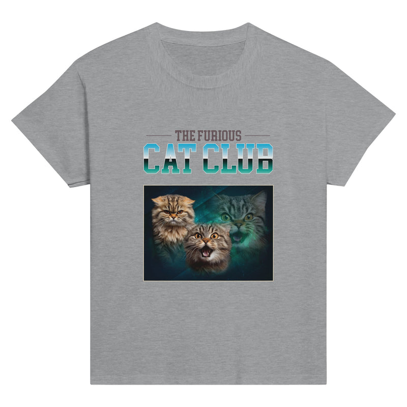 Camiseta Junior Unisex Estampado de Gato "El Club de los Gatos Furiosos" Michilandia