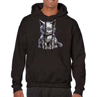 Sudadera con capucha unisex estampado de gato 