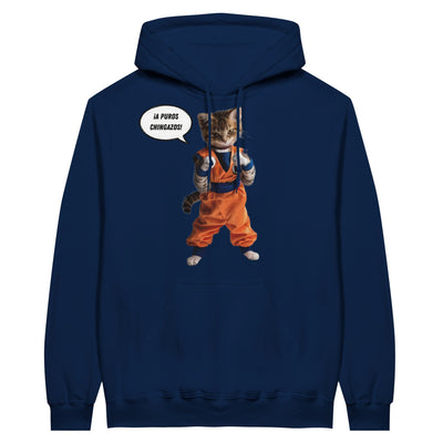 Sudadera con Capucha Unisex Estampado de Gato "Combate de Miaus" Michilandia