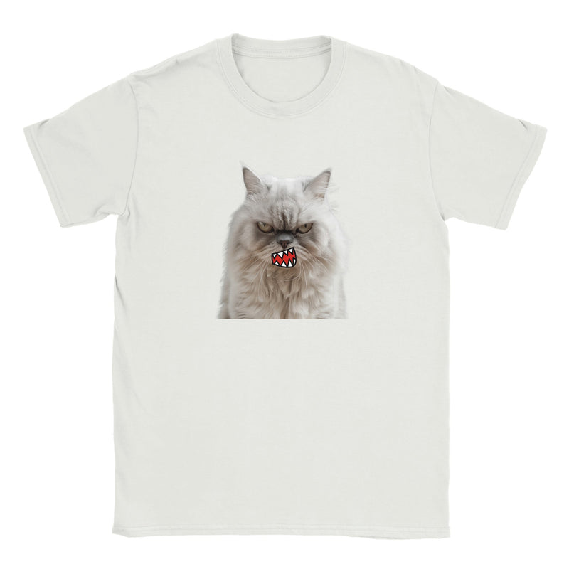 Camiseta Junior Unisex Estampado de Gato "Miau de Rabia" Michilandia