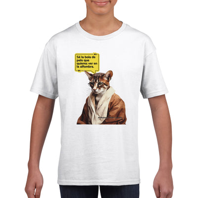 Camiseta júnior unisex estampado de gato 