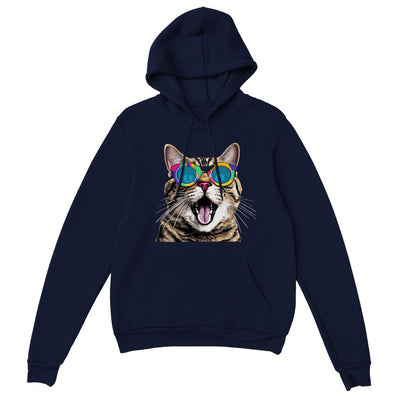 Sudadera con capucha unisex estampado de gato "Rainbow Glasses" Gelato