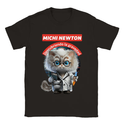 Camiseta unisex estampado de gato "Michi Newton" Gelato