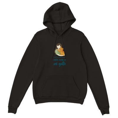 Sudadera con Capucha Unisex Estampado de Gato "Amor Gatuno" Michilandia