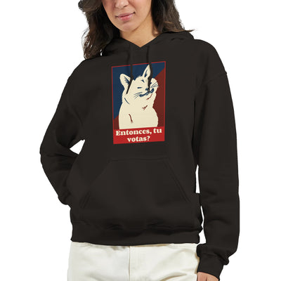 Sudadera con Capucha Unisex Estampado de Gato 