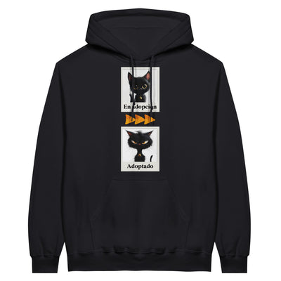 Sudadera con Capucha Unisex Estampado de Gato 