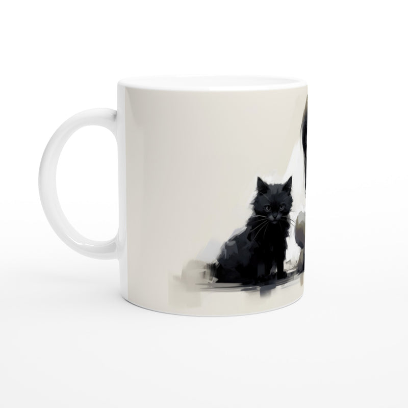 Taza blanca con impresión de gato "Miradas que Hablan" Gelato