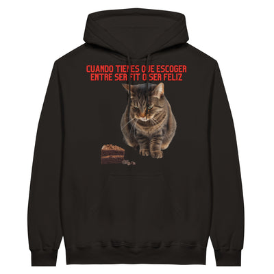 Sudadera con Capucha Unisex Estampado de Gato 