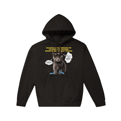 Sudadera con Capucha Unisex Estampado de Gato "Regalo Incomprendido" Michilandia | La tienda online de los amantes de gatos