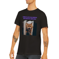 Camiseta unisex estampado de gato "En el baño"