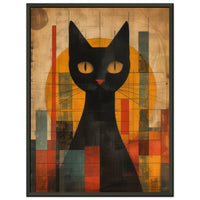 Póster Semibrillante de Gato con Marco Metal "Miau Modernista" Michilandia | La tienda online de los fans de gatos