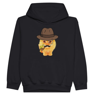 Sudadera con capucha júnior estampado de gato "Gentleman Miau" Michilandia