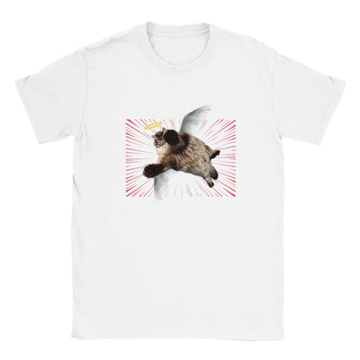 Camiseta Junior Unisex Estampado de Gato "Ángel de Pelaje" Michilandia | La tienda online de los fans de gatos