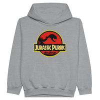 Sudadera con capucha júnior estampado de gato "Jurassic Purrk" Michilandia | La tienda online de los fans de gatos