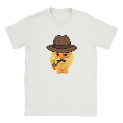 Camiseta Junior Unisex Estampado de Gato "Gentleman Miau" Michilandia