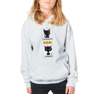 Sudadera con capucha júnior estampado de gato 