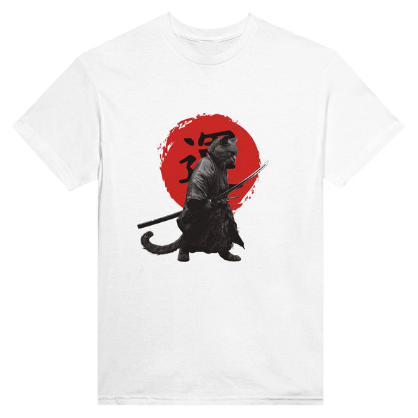 Camiseta Unisex Estampado de Gato "Bushido Miau" Michilandia | La tienda online de los fans de gatos