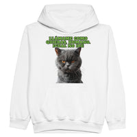 Sudadera con capucha júnior estampado de gato "Actitud Miau" Michilandia | La tienda online de los fans de gatos