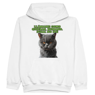 Sudadera con capucha júnior estampado de gato 