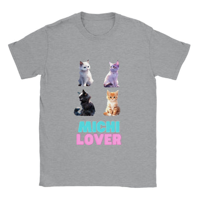 Camiseta unisex estampado de gato "Michi Lover" v4 Gelato