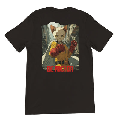 Camiseta Prémium Unisex Impresión Trasera de Gato "Guardián Calvo" Michilandia | La tienda online de los fans de gatos