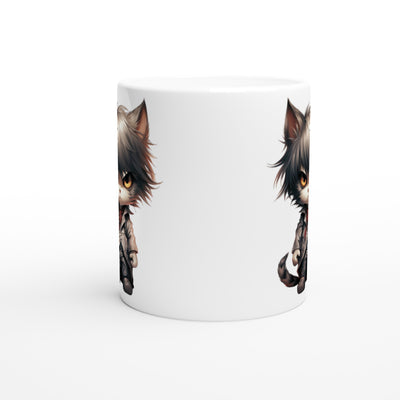 Taza blanca con impresión de gato "Light Catgami" Michilandia | La tienda online de los amantes de gatos