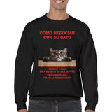 Sudadera Unisex Estampado de Gato "Tácticas de Negociación" Michilandia | La tienda online de los fans de gatos