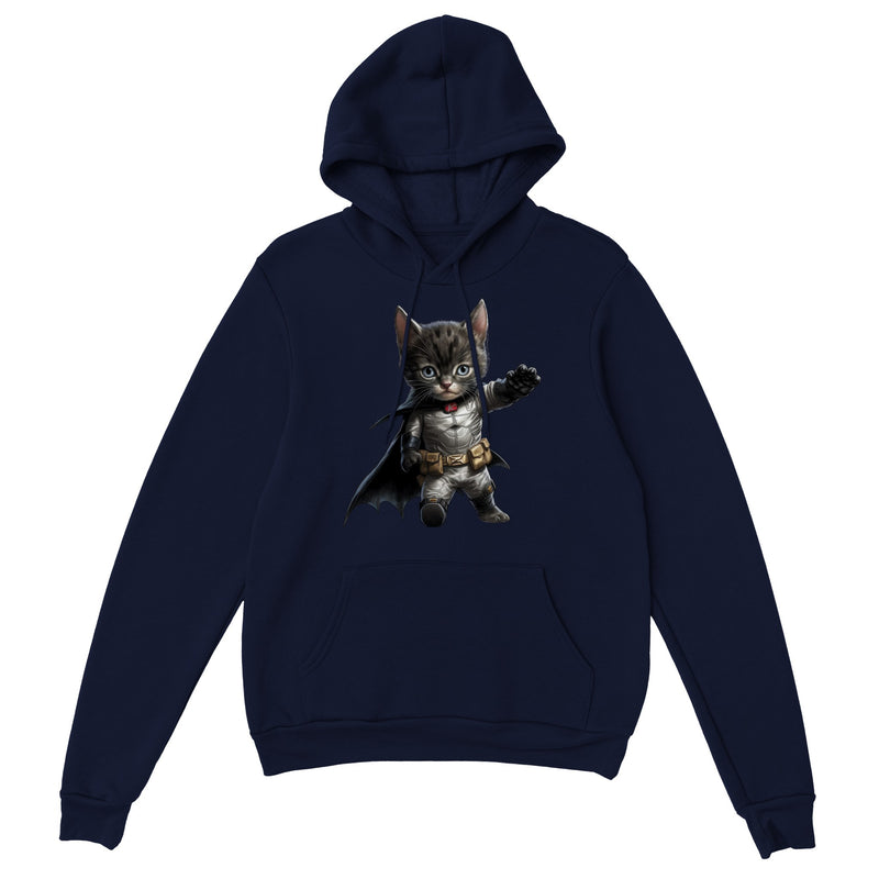 Sudadera con capucha unisex estampado de gato "Dynamic Dark Knight" Gelato