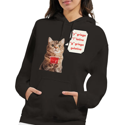 Sudadera con Capucha Unisex Estampado de Gato "Gelatina" Michilandia