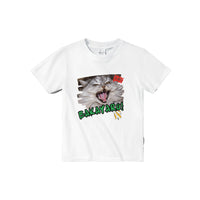 Camiseta Junior Unisex Estampado de Gato "Grito Cómico"