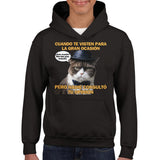 Sudadera con capucha júnior estampado de gato "Dilema de Gala" Michilandia | La tienda online de los fans de gatos