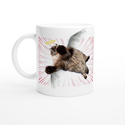 Taza Blanca con Impresión de Gato 