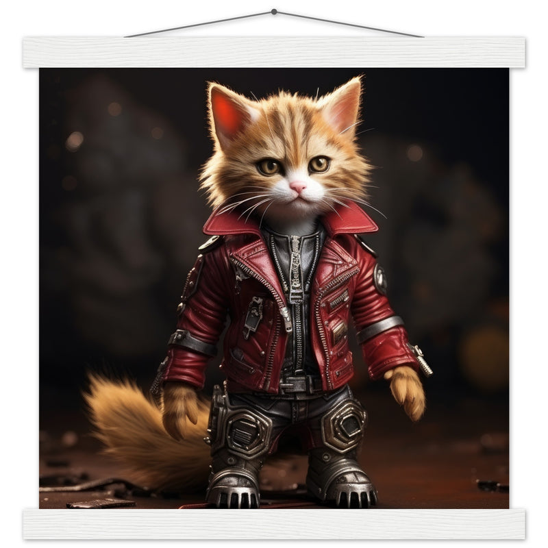 Póster semibrillante de gato con colgador "Michi Star Lord" Gelato