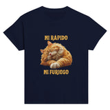 Camiseta Junior Unisex Estampado de Gato "Ni rápido Ni furioso" Michilandia | La tienda online de los fans de gatos