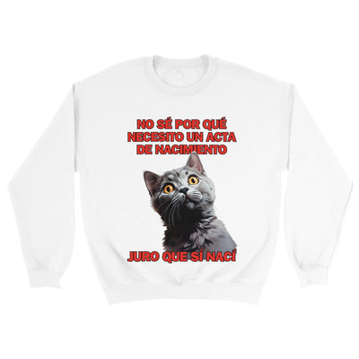 Sudadera Unisex Estampado de Gato "Sorpresa Burocrática" Michilandia | La tienda online de los fans de gatos