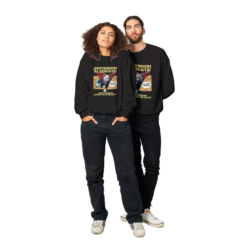 Sudadera unisex estampado de gato "Prioridades" Michilandia | La tienda online de los amantes de gatos