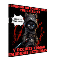 Lienzo de gato "El Ninja de las Galletas" 50x50 cm / 20x20″